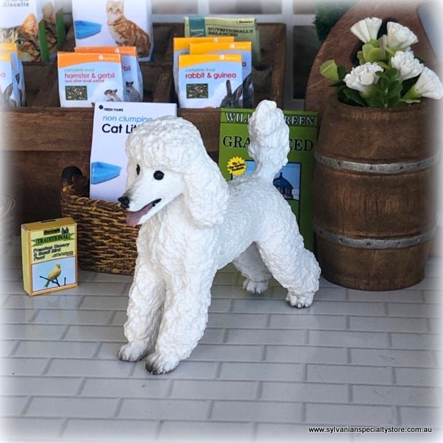 Schleich poodle dollhouse dog