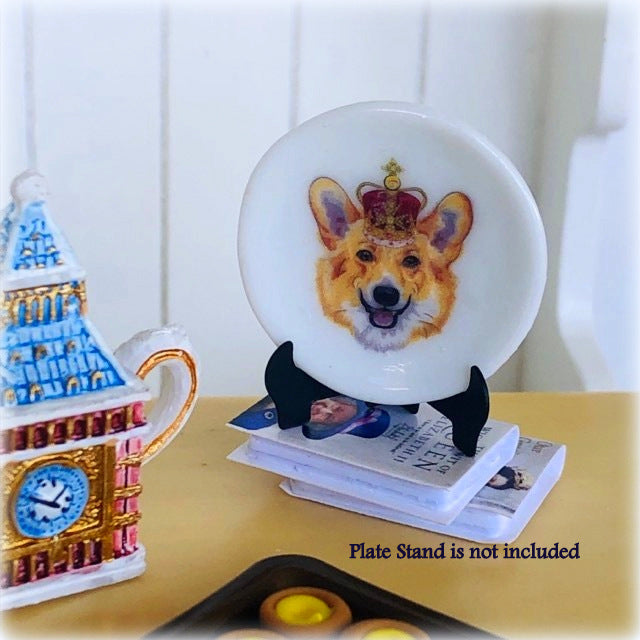 dollhouse royal corgi side plate