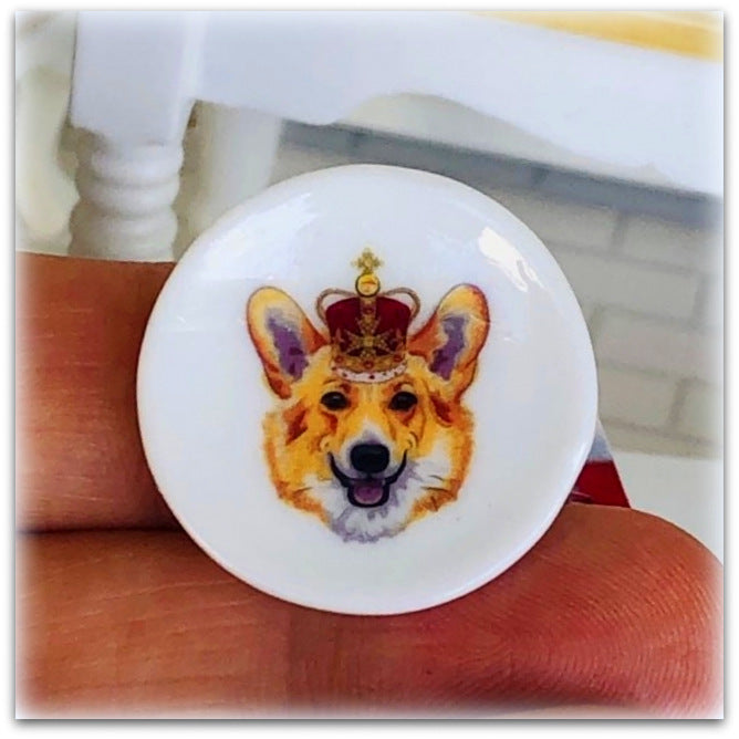 dollhouse royal corgi side plate