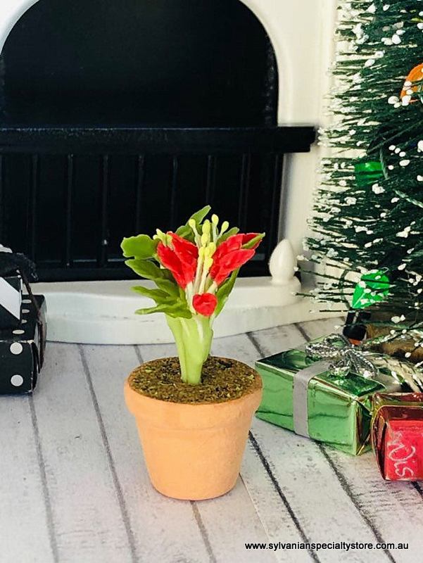 Red Christmas Potted Plant - Miniature