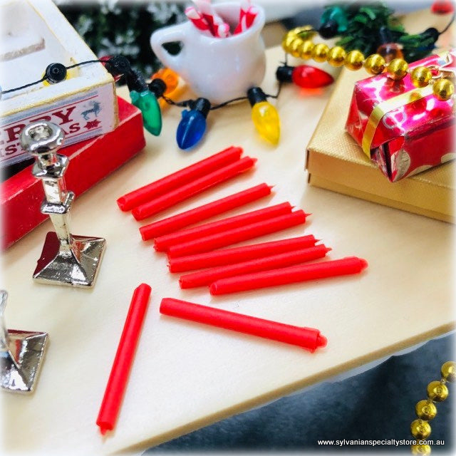 Dollhouse Miniature Red Candles