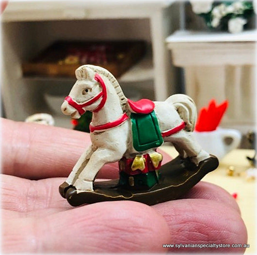 Dollhouse miniature tiny rocking horse resin