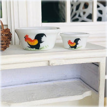 Kitchen bowls with 3 Designs: Rooster, Flowers or Herbs