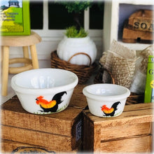 Kitchen bowls with 3 Designs: Rooster, Flowers or Herbs