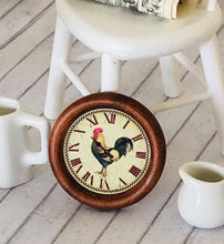 Dollhouse miniature 2 cm diameter rooster clock