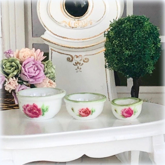 Rose Bowls - set of 3 - Miniature