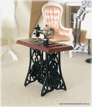 Dollhouse miniature sewing machine black