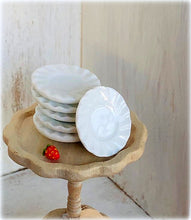 Dollhouse white side plates ceramic miniature