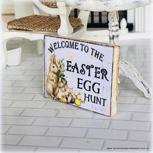 Dollhouse miniature sign Easter Egg hunt