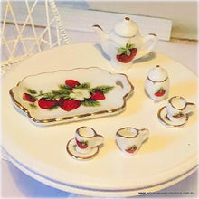 Dollhouse Miniature Strawberry tea set