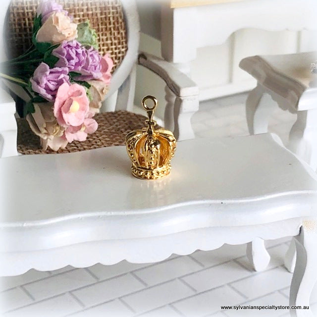 Tiny Crown with Cross - Gold - 2 cm - Miniature
