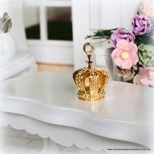 Dollhouse miniature tiny crown with cross