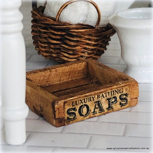 Dollhouse miniature vintage style old soap crate