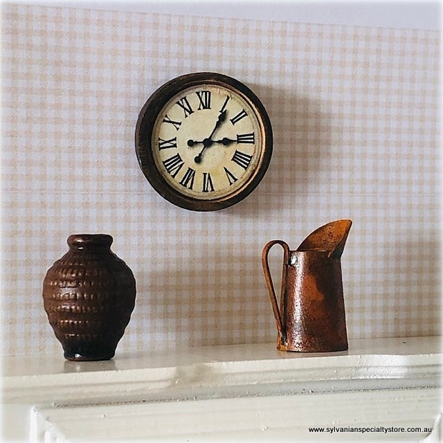 Rustic Farmhouse Style Clock - Style 2 - Miniature