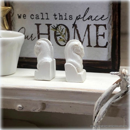 Horse Bookends - White - Miniature