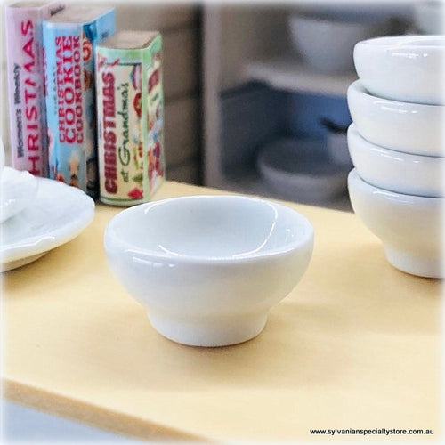 Dollhouse miniature white bowl ceramic
