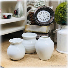 White Vases - Set of 3 - Miniature