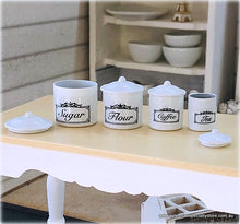 White Kitchen Storage Canisters - miniature
