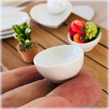 Dollhouse miniature white crockery bowl