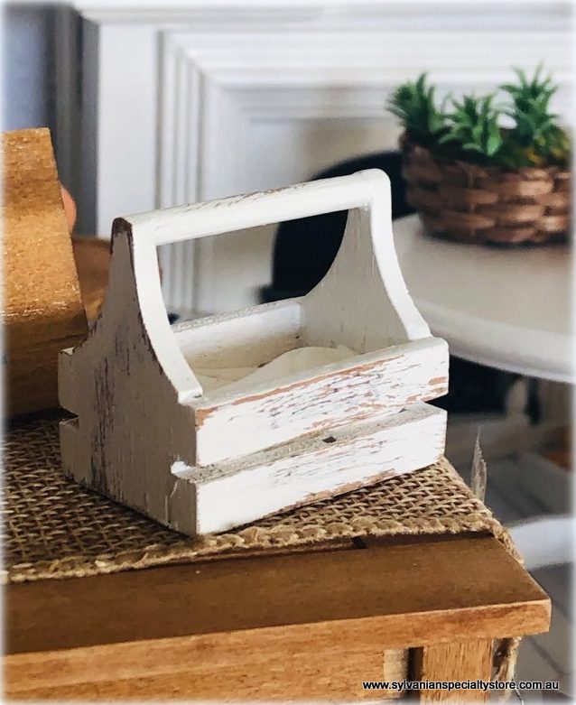 Wooden Rustic Crate - White - Miniature