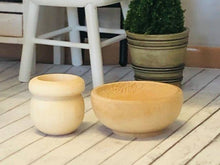 Wooden bowl and Wooden pot - Miniature