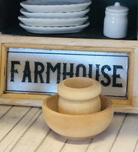 Dollhouse farmhouse miniature wooden bowl honey pot