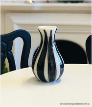 Dollhouse Miniature Black White striped vase modern accessories