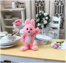 Dollhouse miniature nursery toy pink rabbit