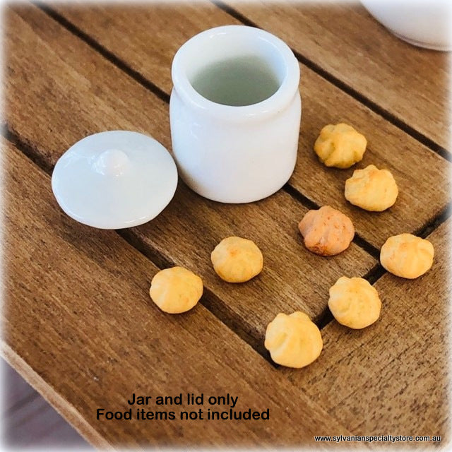 White Jar with removeable Lid Miniature Dollhouse Accessories Australia
