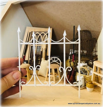 Dollhouse miniature white provincial wire gate