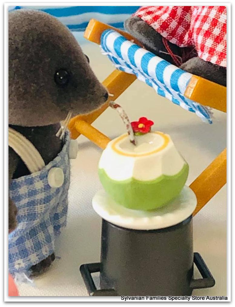 Dollshouse miniature coconut drink beach