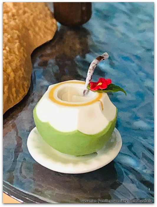Dollshouse miniature coconut drink beach