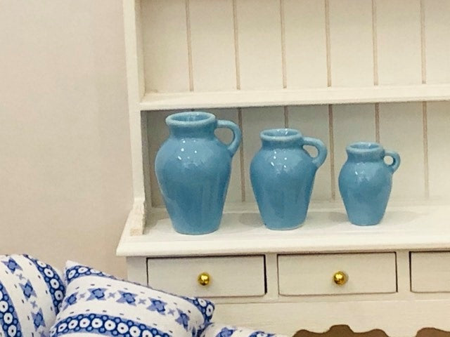 Light Blue Vases x 3