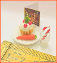 Dollshouse miniature Santa's Cookies and carrots and milk