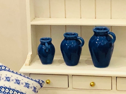 Blue Vases x 3 - Miniature