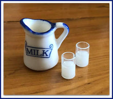 Dollshouse miniature milk jug and glasses