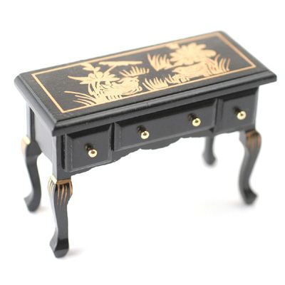 Dollhouse-miniature-black-elegant-furniture
