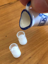 Milk jug and glasses of milk - miniature