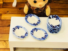 Oval Dinner Plate Blue Pattern x 1 - Miniature