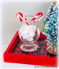 Christmas marshmallows in vase candy canes