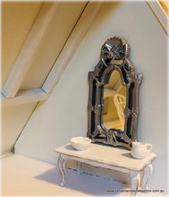Dollhouse mirror pewter colour large Baroque Vicotiran