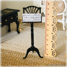 Dollhouse miniature music stand black