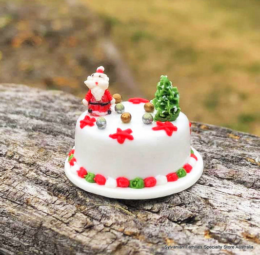 Dollshouse miniature Santa cake Christmas cake