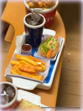 miniature fastfood tray hotdog pepsi chips
