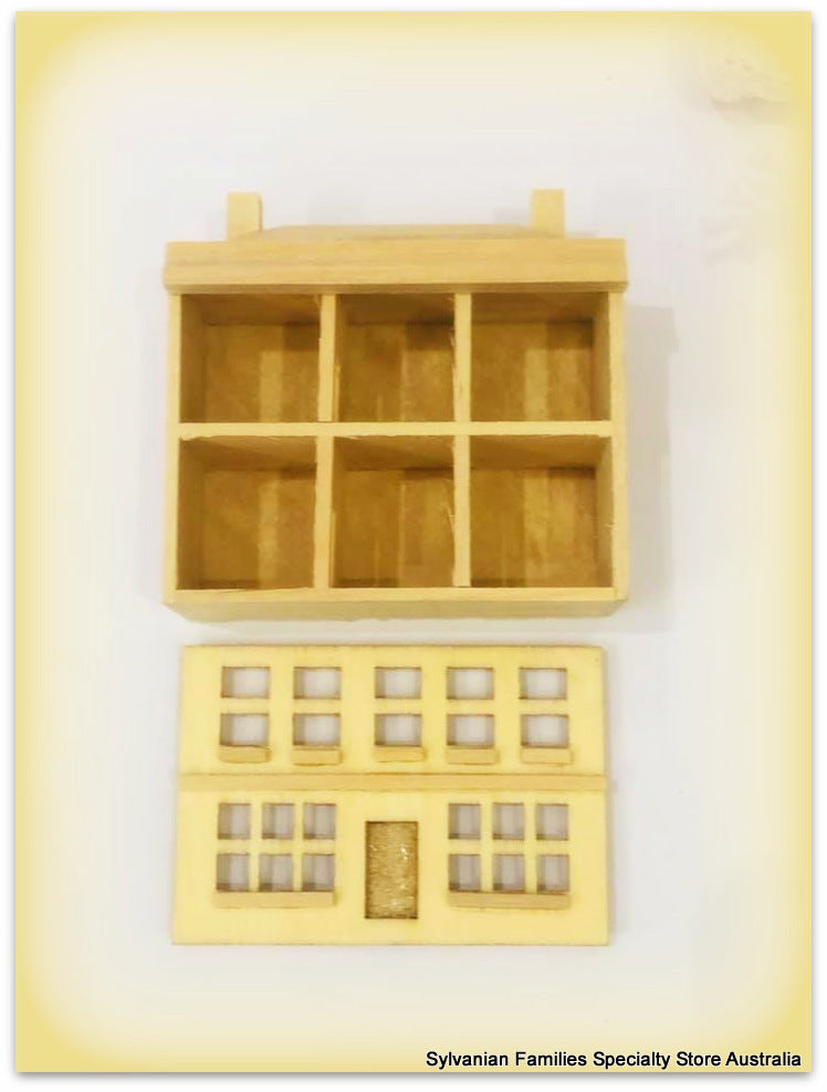 Wooden Dollhouse -Unpainted - 7 cm high