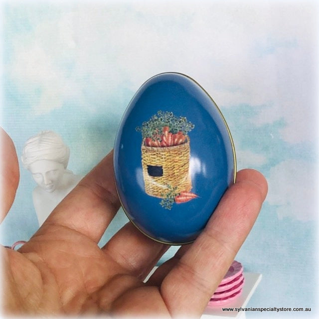 Miniature Easter Egg Tin for Gifting rabbit theme vintage style