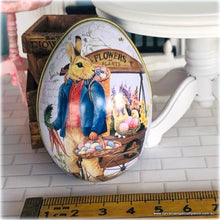 Miniature Easter Egg Tin for Gifting rabbit theme vintage style