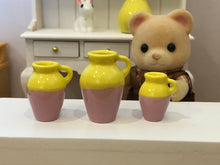 Yellow and Pink Vases x 3