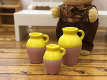 Yellow and Pink Vases x 3