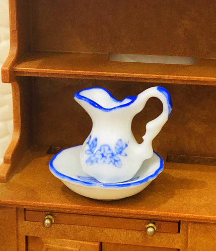 Dollhouse miniature jug in bowl